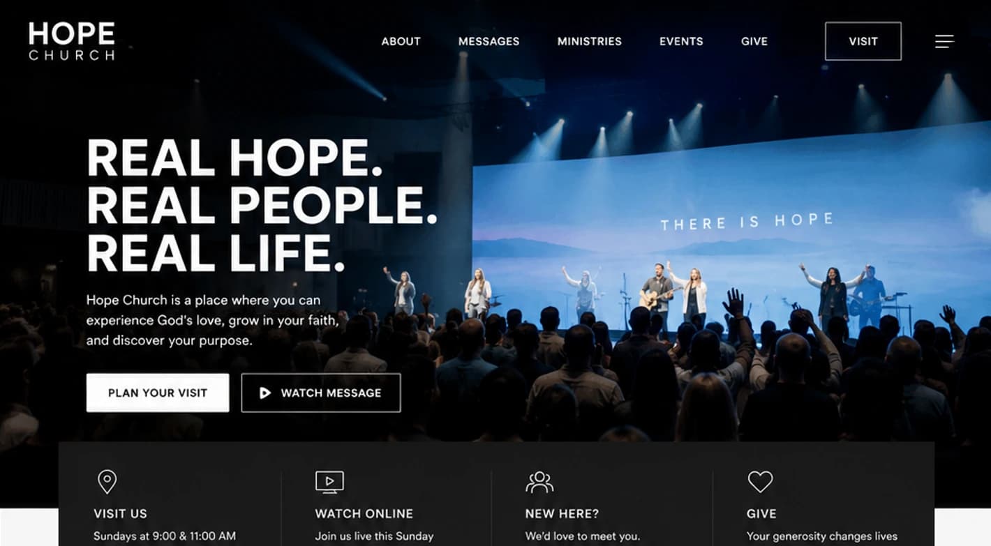 Hope Church hero screenshot