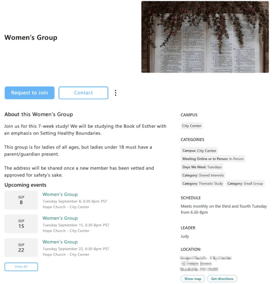 Two Or More web app listing screen
